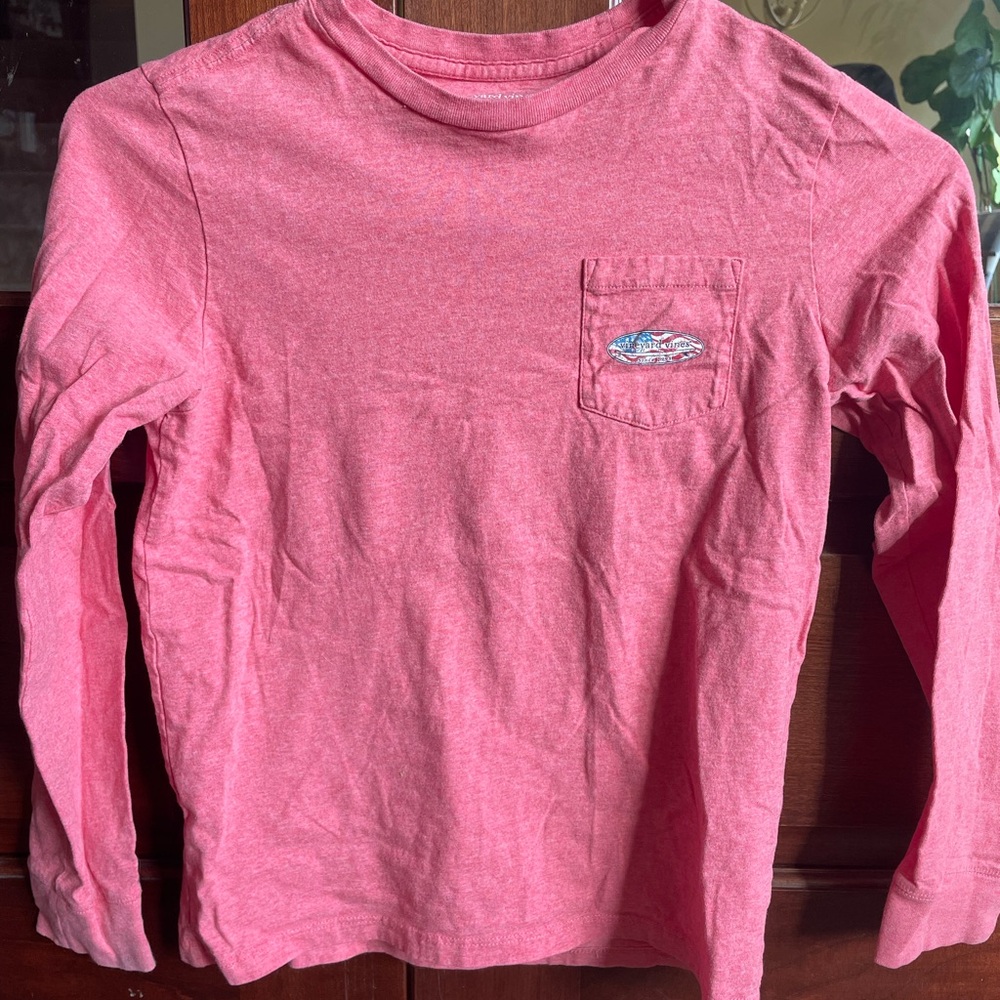 Vineyard Vines Kids Coral Long Sleeve Tee